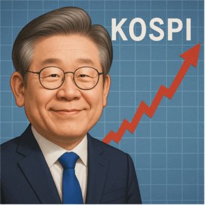 AI로 만든 이재명 대통령과 KOSPI 관련 사진 / 뤼튼(AI) 제공