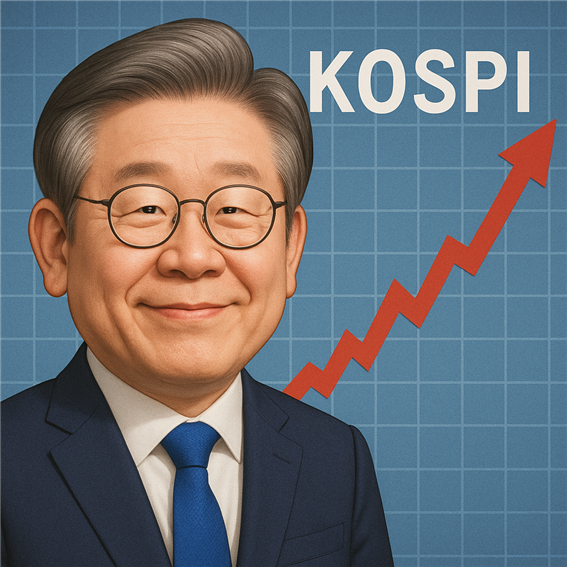 AI로 만든 이재명 대통령과 KOSPI 관련 사진 / 뤼튼(AI) 제공