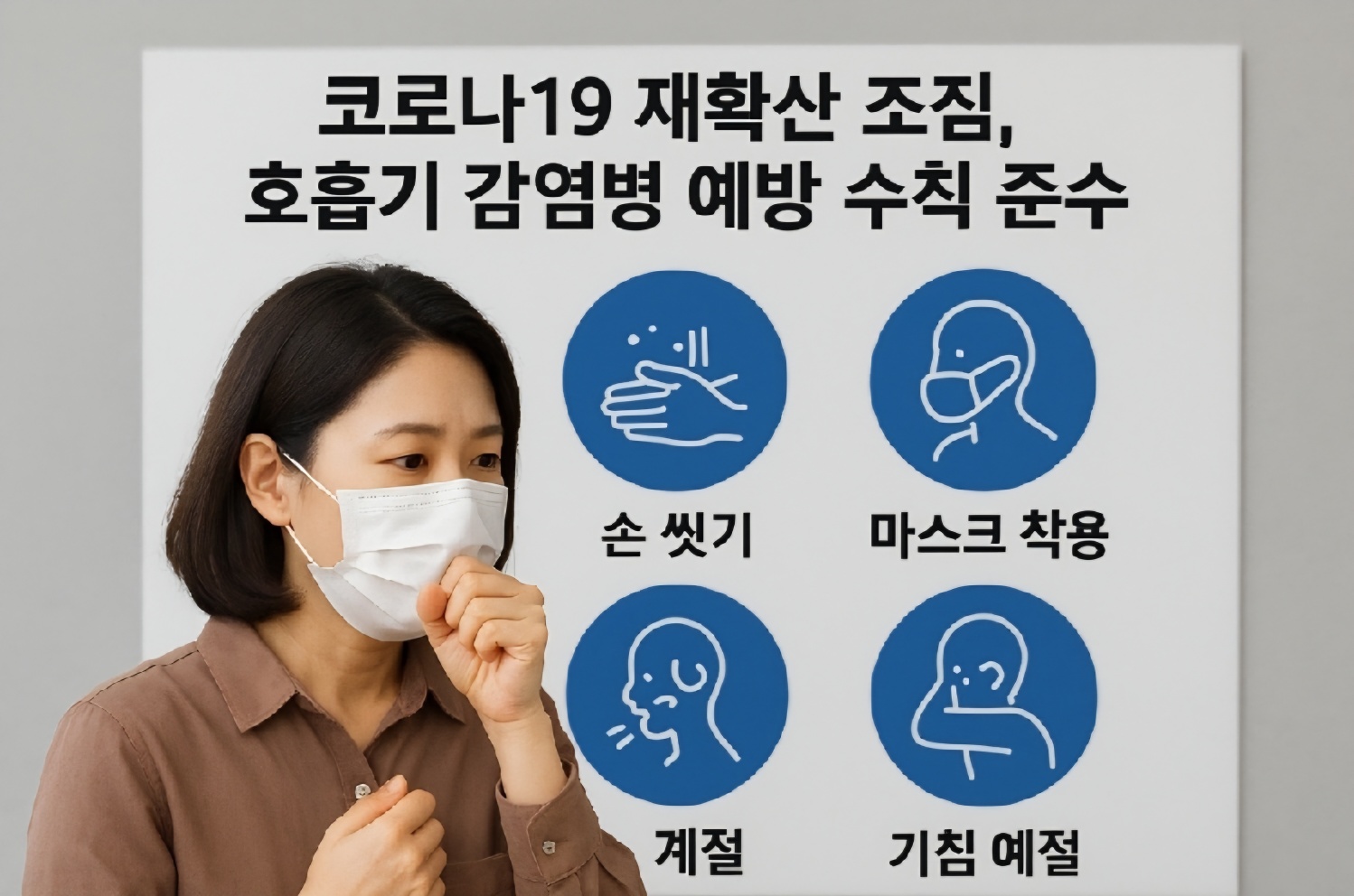 호흡기 감염병 예방 수칙 준수와 관련된 그림 사진 / ChatGPT(AI) 제공