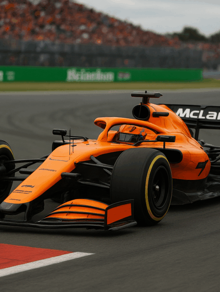 AI로 만든 오스카 피아스트리 선수가 F1 네덜란드 그랑프리에서 F1 차량을 운전하는 모습 / ChatGPT(AI) 제공