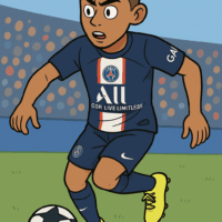 AI로 만든 PSG 선수가 축구하고 있는 그림 / ChatGPT(AI) 제공