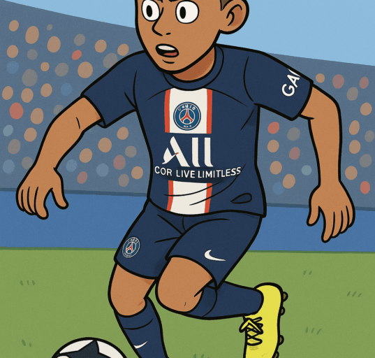AI로 만든 PSG 선수가 축구하고 있는 그림 / ChatGPT(AI) 제공