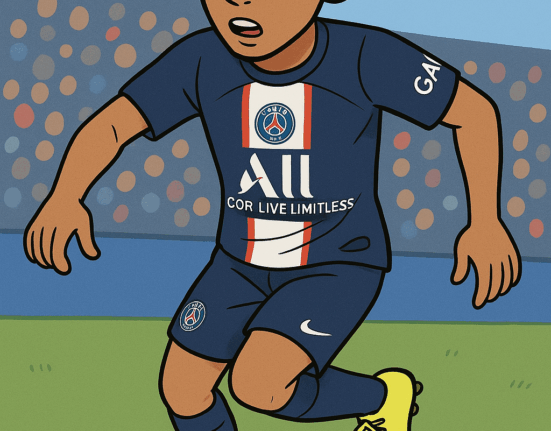 AI로 만든 PSG 선수가 축구하고 있는 그림 / ChatGPT(AI) 제공