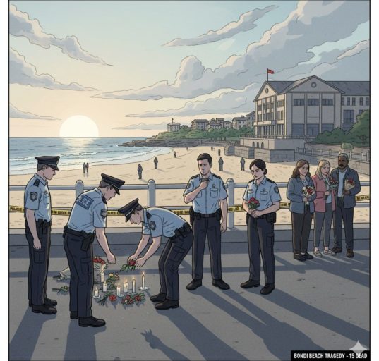 AI로 만든 시드니 본다이 비치 총기 난사 사건 관련 사진 / Gemini(AI) 제공