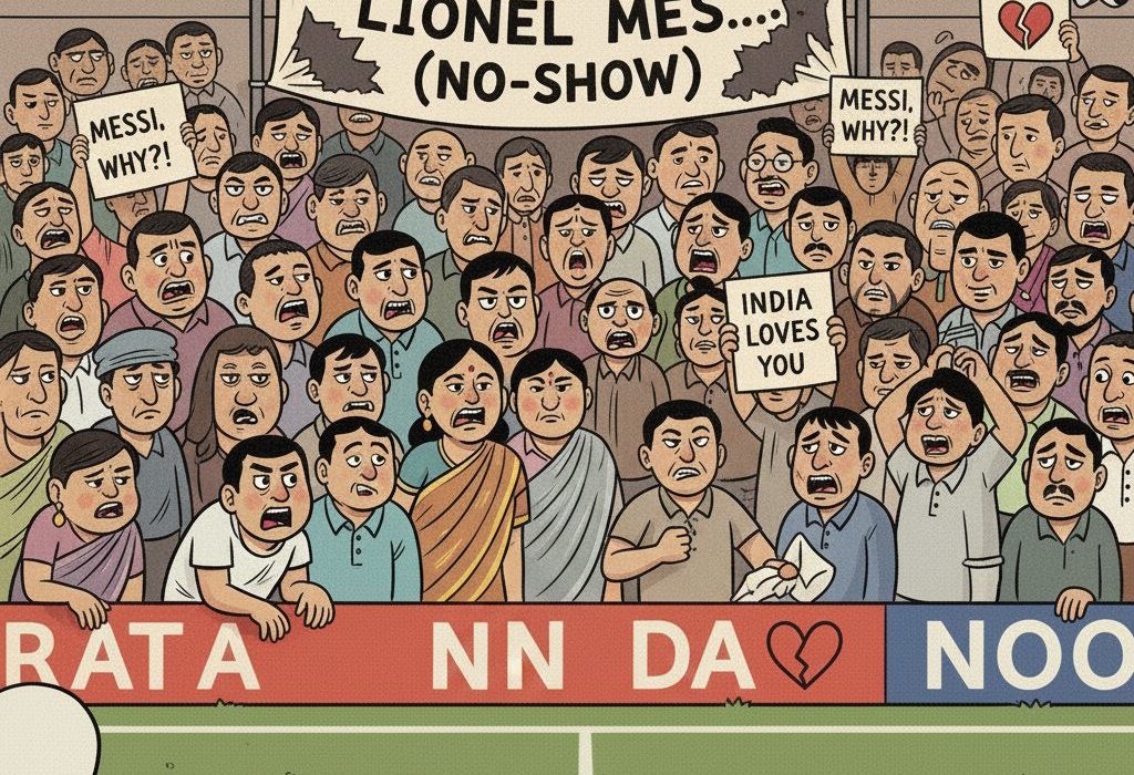 AI로 만든 메시의 인도 투어 상황의 사진 / Gemini(AI) 제공