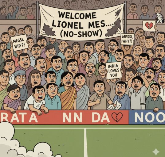 AI로 만든 메시의 인도 투어 상황의 사진 / Gemini(AI) 제공