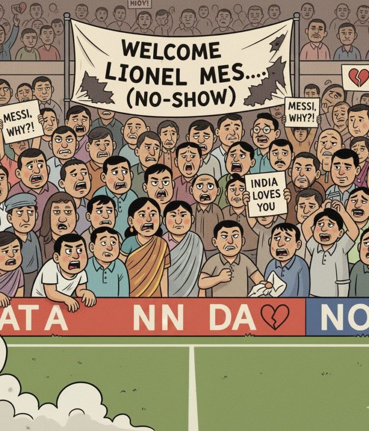 AI로 만든 메시의 인도 투어 상황의 사진 / Gemini(AI) 제공