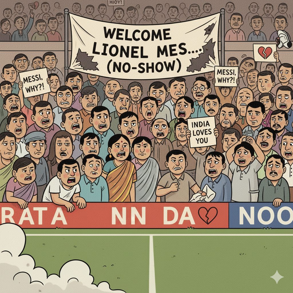 AI로 만든 메시의 인도 투어 상황의 사진 / Gemini(AI) 제공