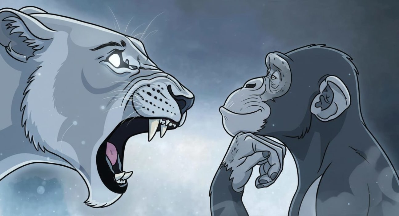 AI로 만든 호랑이와 원숭이 사진 / Gemini(AI) 제공