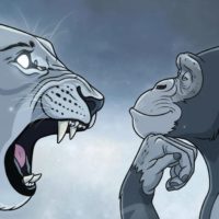 AI로 만든 호랑이와 원숭이 사진 / Gemini(AI) 제공