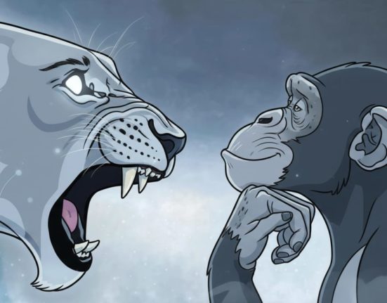 AI로 만든 호랑이와 원숭이 사진 / Gemini(AI) 제공