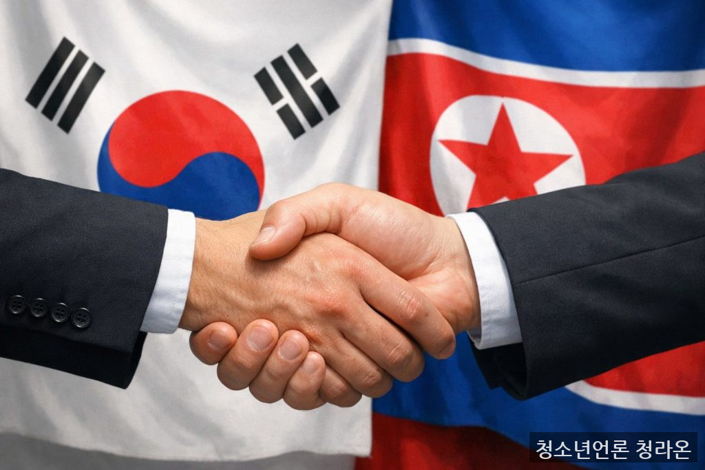 AI로 만든 대한민국과 북한이 악수하는 그림 / ChatGPT(AI) 제공