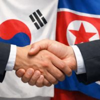 AI로 만든 대한민국과 북한이 악수하는 그림 / ChatGPT(AI) 제공