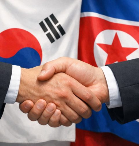 AI로 만든 대한민국과 북한이 악수하는 그림 / ChatGPT(AI) 제공