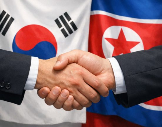 AI로 만든 대한민국과 북한이 악수하는 그림 / ChatGPT(AI) 제공