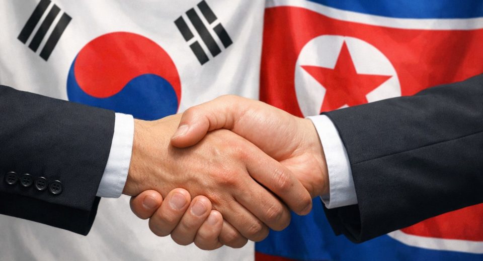 AI로 만든 대한민국과 북한이 악수하는 그림 / ChatGPT(AI) 제공