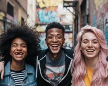 AI로 만든 행복한 사람들의 사진 / Gemini(AI) 제공