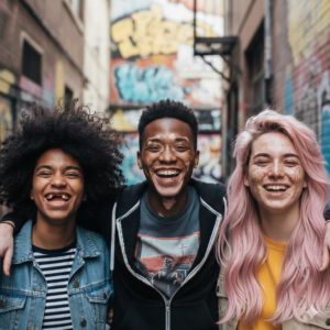 AI로 만든 행복한 사람들의 사진 / Gemini(AI) 제공