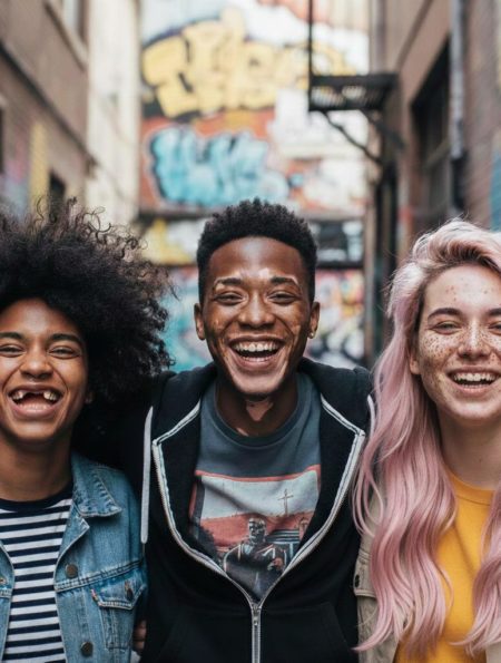 AI로 만든 행복한 사람들의 사진 / Gemini(AI) 제공