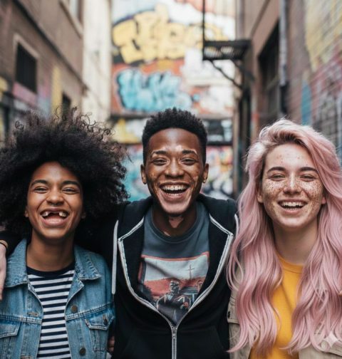 AI로 만든 행복한 사람들의 사진 / Gemini(AI) 제공