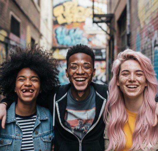 AI로 만든 행복한 사람들의 사진 / Gemini(AI) 제공