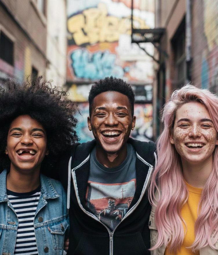 AI로 만든 행복한 사람들의 사진 / Gemini(AI) 제공