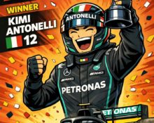 AI로 만든 키미 안토넬리가 F1 일본 그랑프리 우승하는 그림 / ChatGPT(AI) 제공