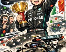 AI로 만든 키미 안토넬리가 F1 중국 그랑프리 우승하는 그림 / ChatGPT(AI) 제공