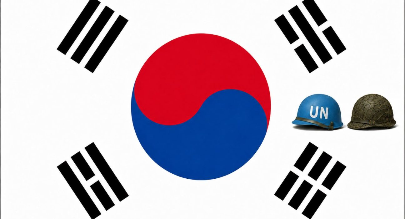 AI로 만든 태극기와 국군과 UN군의 군용 헬멧 그림 / ChatGPT(AI) 제공