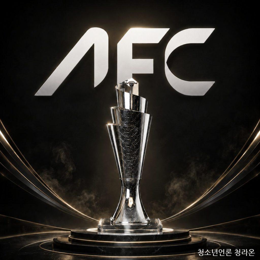 AI로 만든 AFC(아시아 축구 연맹) 로고와 UEFA(유럽 축구 연맹) 네이션스 리그 우승 트로피 그림 / ChatGPT(AI) 제공