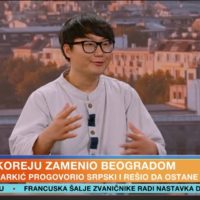 Saesol Park interviews for Serbian news channel BLIC TV(Source= Screenshot from a BLIC TV video)
