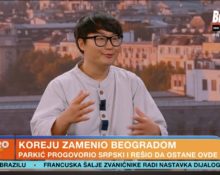 Saesol Park interviews for Serbian news channel BLIC TV(Source= Screenshot from a BLIC TV video)