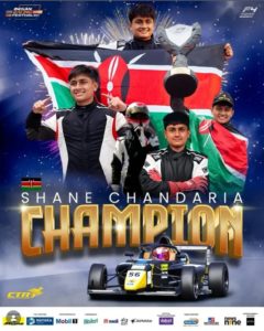 Commemorative graphic celebrating Shane Chandaria’s 2025 F4 Indian Championship title (Image=F4 Indian Championship)