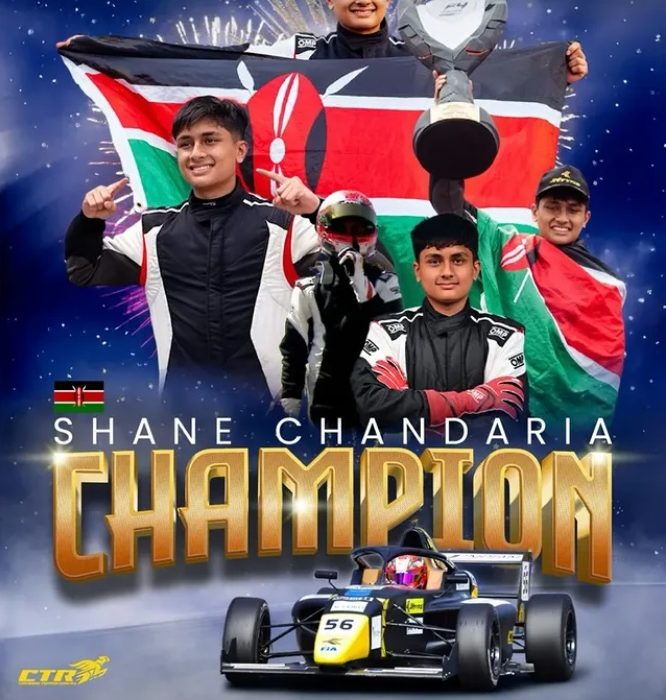 Commemorative graphic celebrating Shane Chandaria’s 2025 F4 Indian Championship title (Image=F4 Indian Championship)