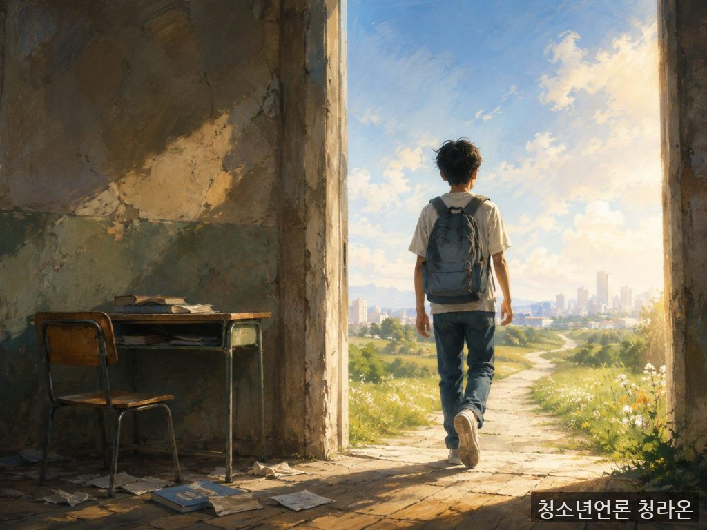 학교 밖 청소년의 권리와 기회 보장을 형상화한 그림. / ChatGPT(AI) 제공